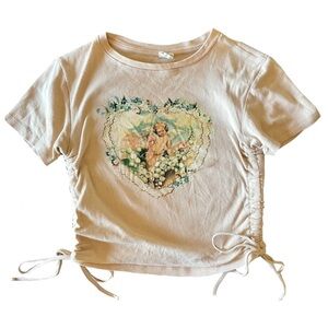 Urban outfitters angel baby tee with ties on the sides